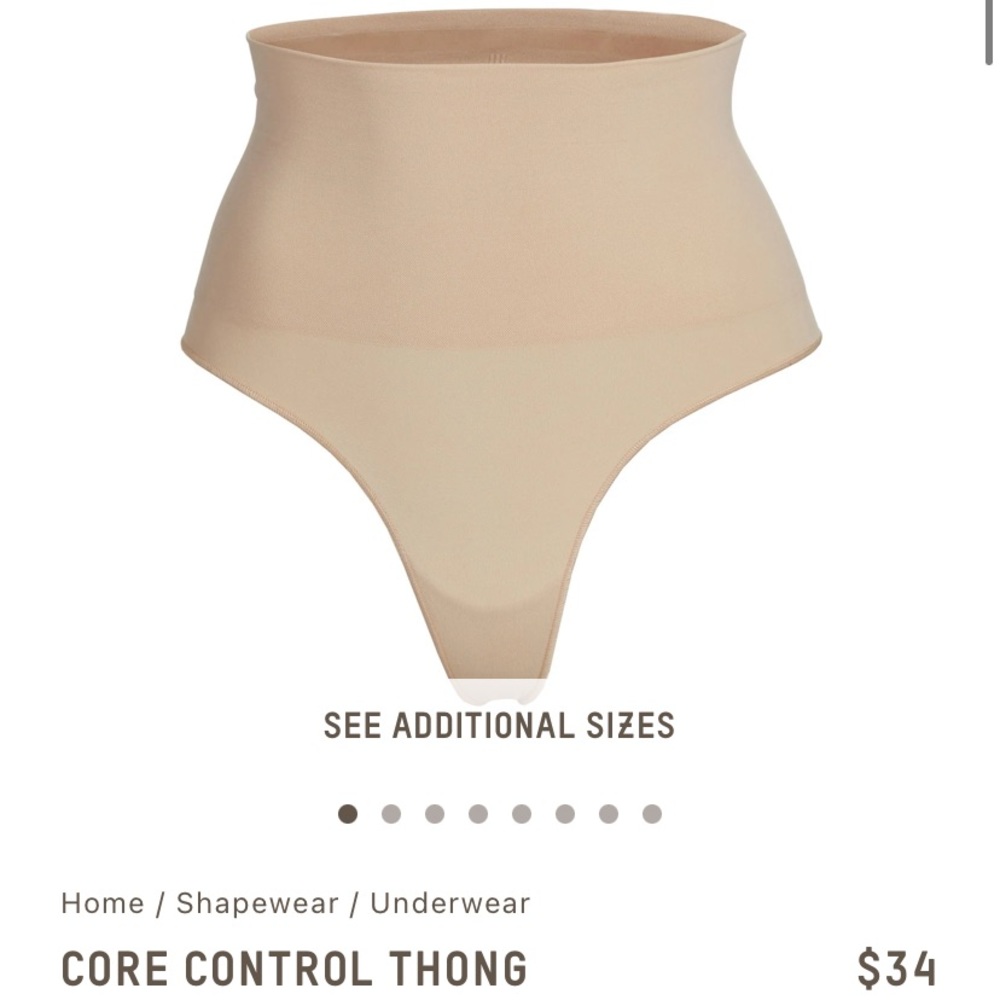 SKIMS Core Control Thong in clay. only worn once.